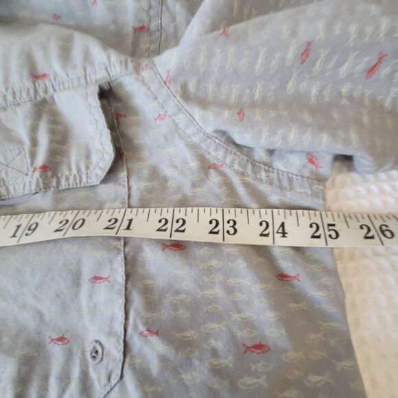 G.H. Bass & Co. Men's Printed Fishing Shirt Short Sleeve Size XL Grey - Picture 8 of 16